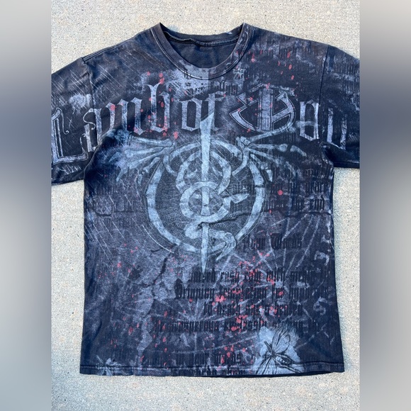 VINTAGE 00’S LAMB OF GOD GOTHIC THRASHED FADED T-SHIRT - Picture 2 of 16